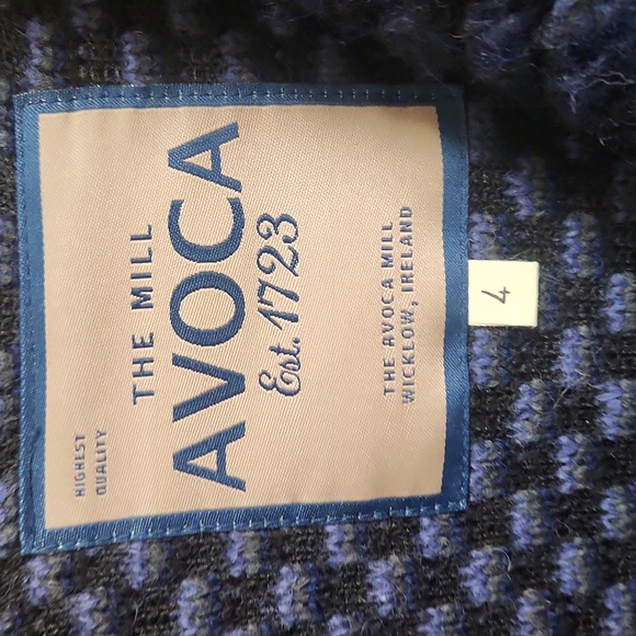 Avoca The Mill Coat Womens Size 4 Quality Piece Blue 70% Wool EUC - Picture 2 of 5